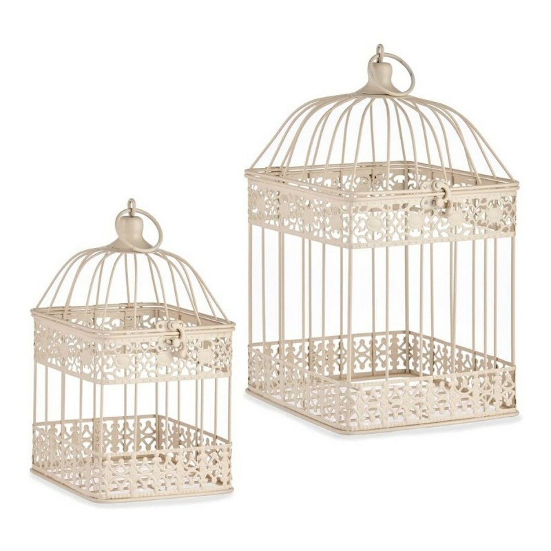 Cage 80954 Carré Métal Crème (18 x 35,5 x 18 cm) (2 pcs) - Acheter à 15,36 € seulement chez Collector's Boutique