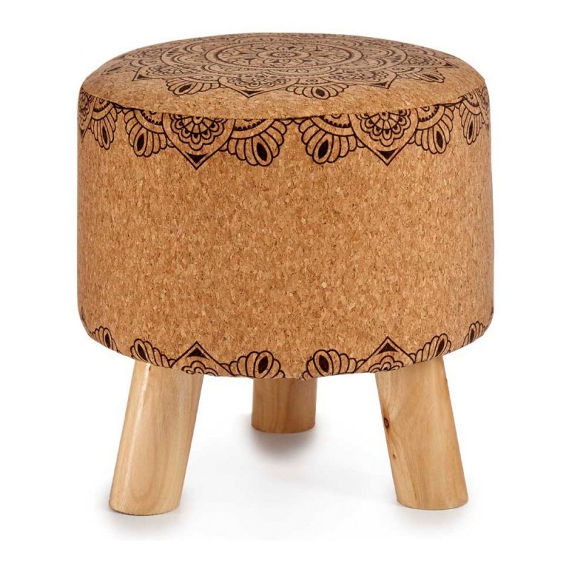 Pouf Mandala Marron MDF Liège (28 x 28 x 28 cm) - Acheter à 19,14 € seulement chez Collector's Boutique