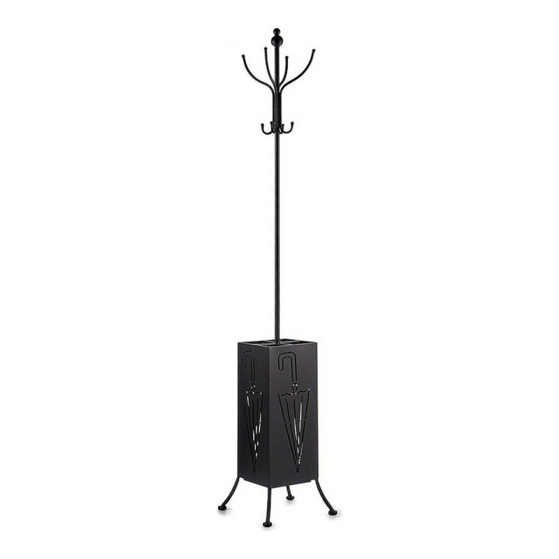 Porte-manteau porte-parapluie Noir Métal (34 x 188 x 34 cm) - Acheter à 62,78 € seulement chez Collector's Boutique