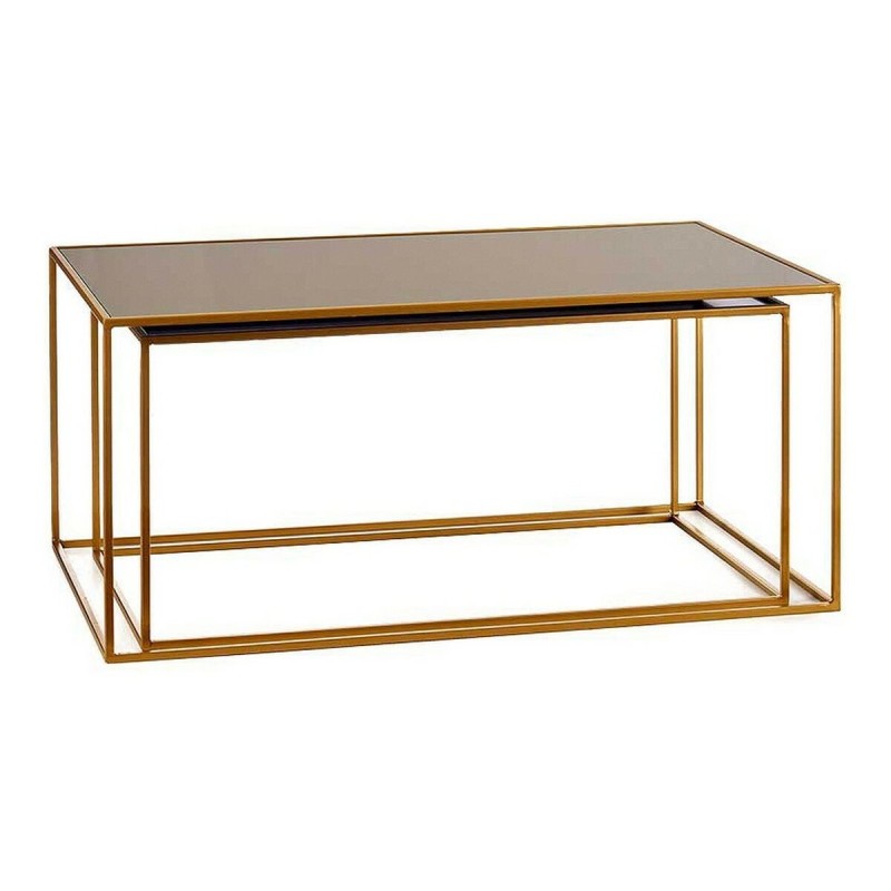 Jeu de 2 tables Noir Doré Verre Métal (2 pcs) - Acheter à 124,82 € seulement chez Collector's Boutique