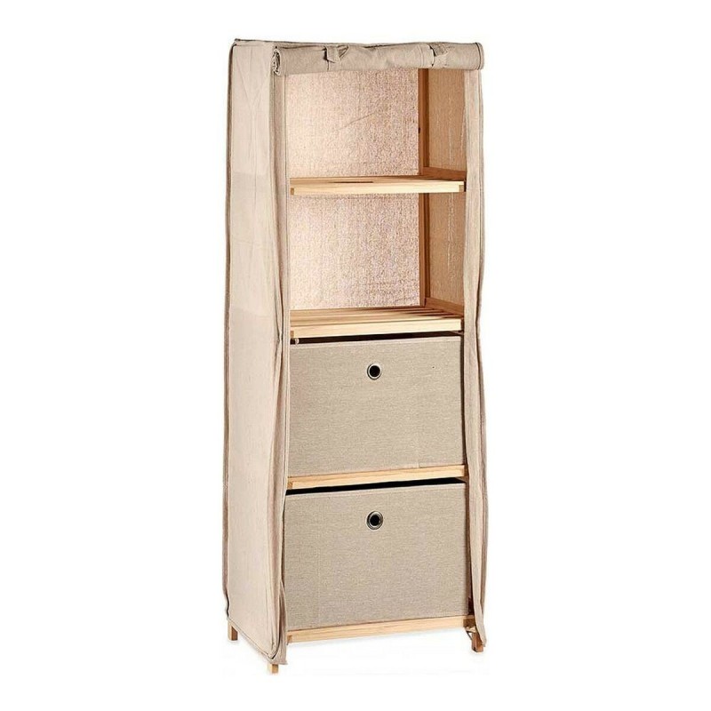 Étagère Beige Bois Tissu (28 x 113 x 42 cm) - Acheter à 38,89 € seulement chez Collector's Boutique