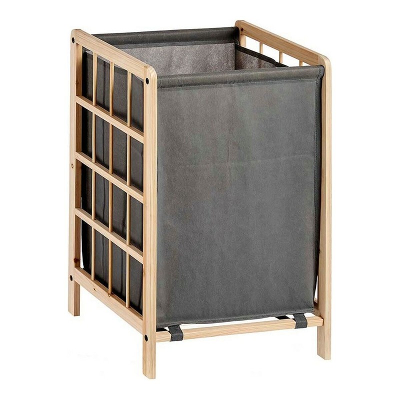 Panier à linge Gris Bois Tissu (33 x 60 x 39,5 cm) - Acheter à 15,13 € seulement chez Collector's Boutique