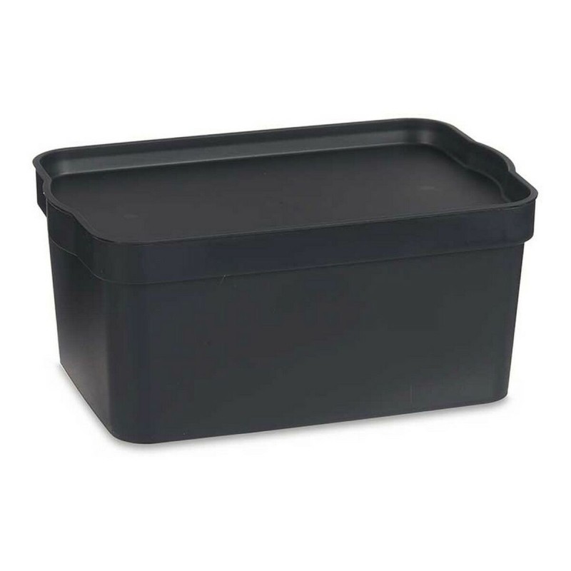 Boîte de rangement avec couvercle Anthracite Plastique (21 x 14,2 x 32 cm) - Acheter à 4,36 € seulement chez Collector's Boutiqu