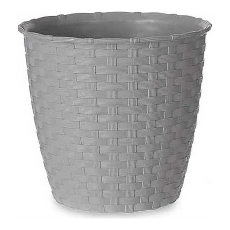 Pot Gris Plastique (14 x 13 x 14 cm) - Acheter à 2,00 € seulement chez Collector's Boutique