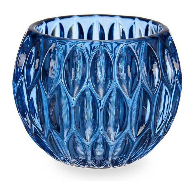 Bougeoir Hexagones Verre Bleu (11 x 9 x 11 cm) - Acheter à 6,25 € seulement chez Collector's Boutique