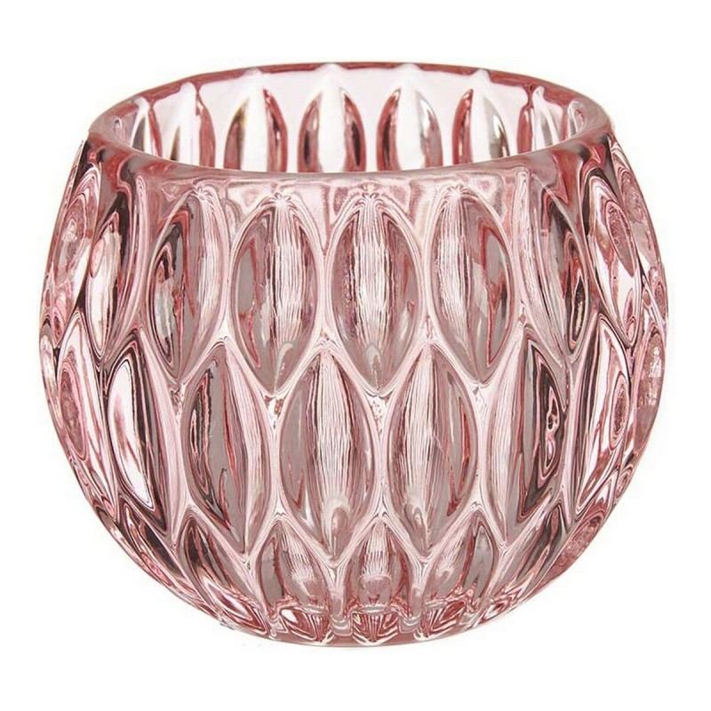 Bougeoir Hexagones Verre Rose (11 x 9 x 11 cm) - Acheter à 4,63 € seulement chez Collector's Boutique