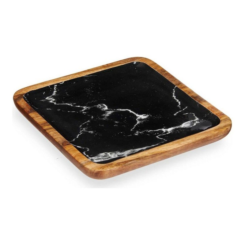 Centre de Table Noir Marbre Bois Polyuréthane (25 x 25 cm) - Acheter à 14,75 € seulement chez Collector's Boutique