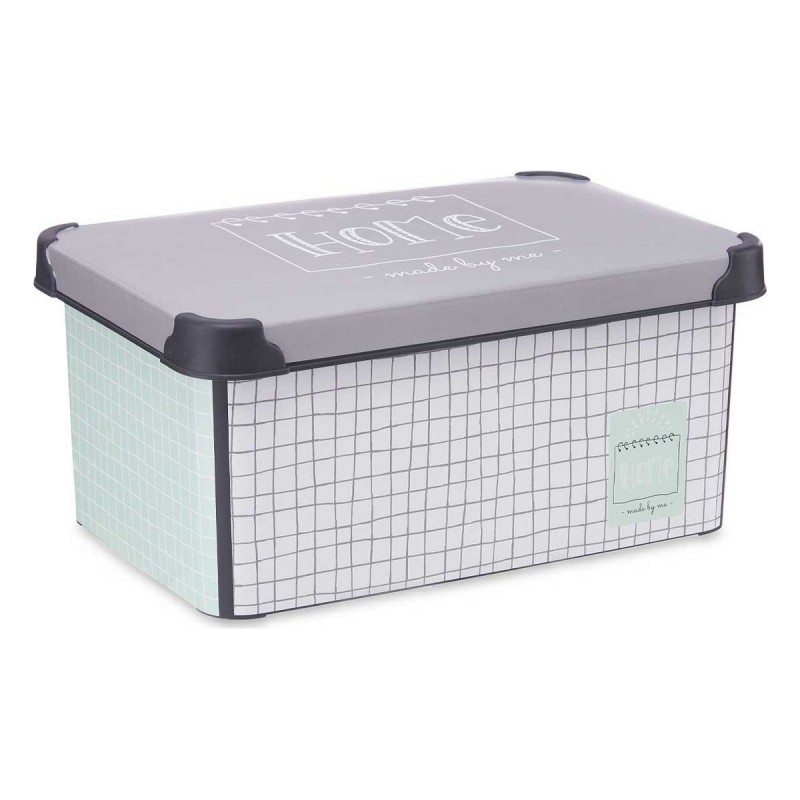 Boîte de rangement avec couvercle Home Gris Plastique (22,7 x 16,5 x 34,5 cm) - Acheter à 7,73 € seulement chez Collector's Bout