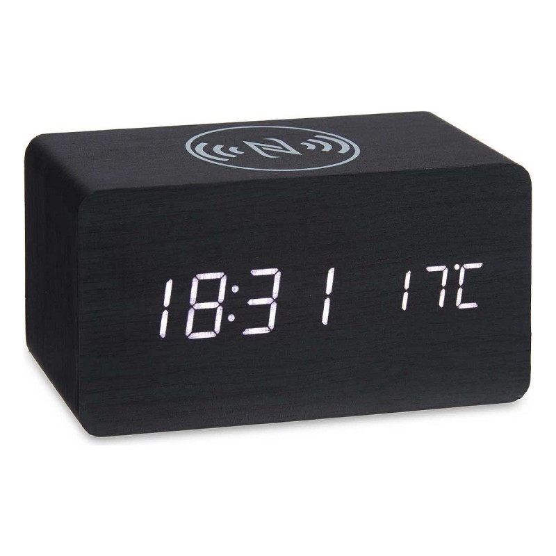 Montre Numérique de Table Noir PVC Bois MDF (15 x 7,5 x 7 cm) - Acheter à 19,73 € seulement chez Collector's Boutique