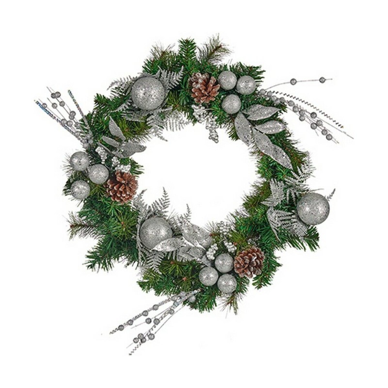 Couronne de Noël Ananas Argenté Vert (60 x 13 x 60 cm) - Acheter à 28,73 € seulement chez Collector's Boutique