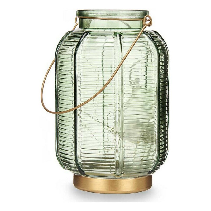 Lanterne à LED Rayures Doré Vert verre (13,5 x 22 x 13,5 cm) - Acheter à 14,33 € seulement chez Collector's Boutique