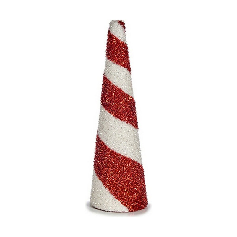 Décoration Noël Cônes Rouge Blanc Plastique (11 x 36 x 11 cm) - Acheter à 10,55 € seulement chez Collector's Boutique