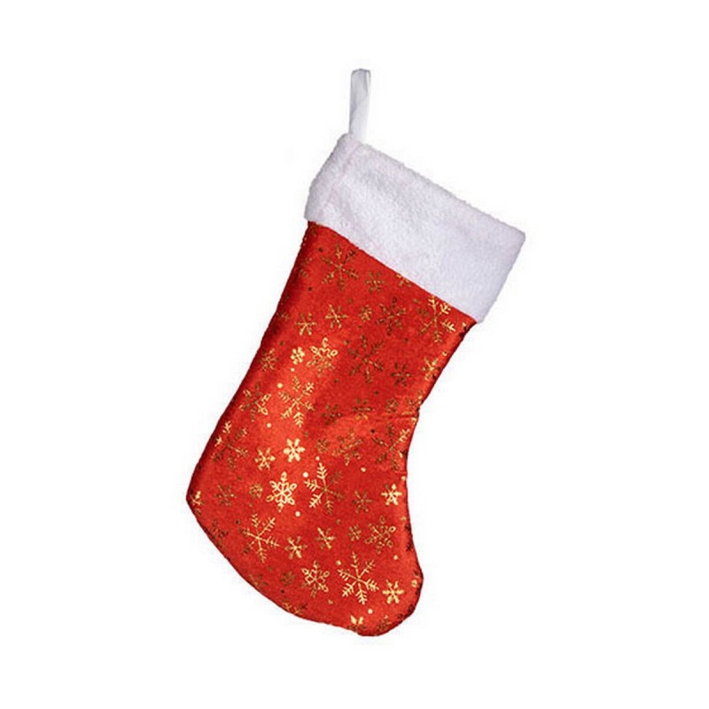 Chaussette de Noël Flocons de neige Polyester (25 x 2 x 41 cm) - Acheter à 1,68 € seulement chez Collector's Boutique