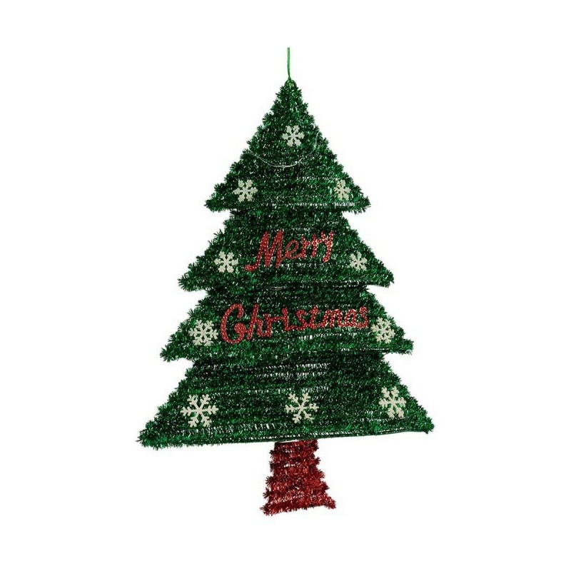 Décoration Sapin de Noël Rouge Argenté Vert Plastique polypropylène (44 x 58,8 x 7 cm) - Acheter à 10,50 € seulement chez Collec