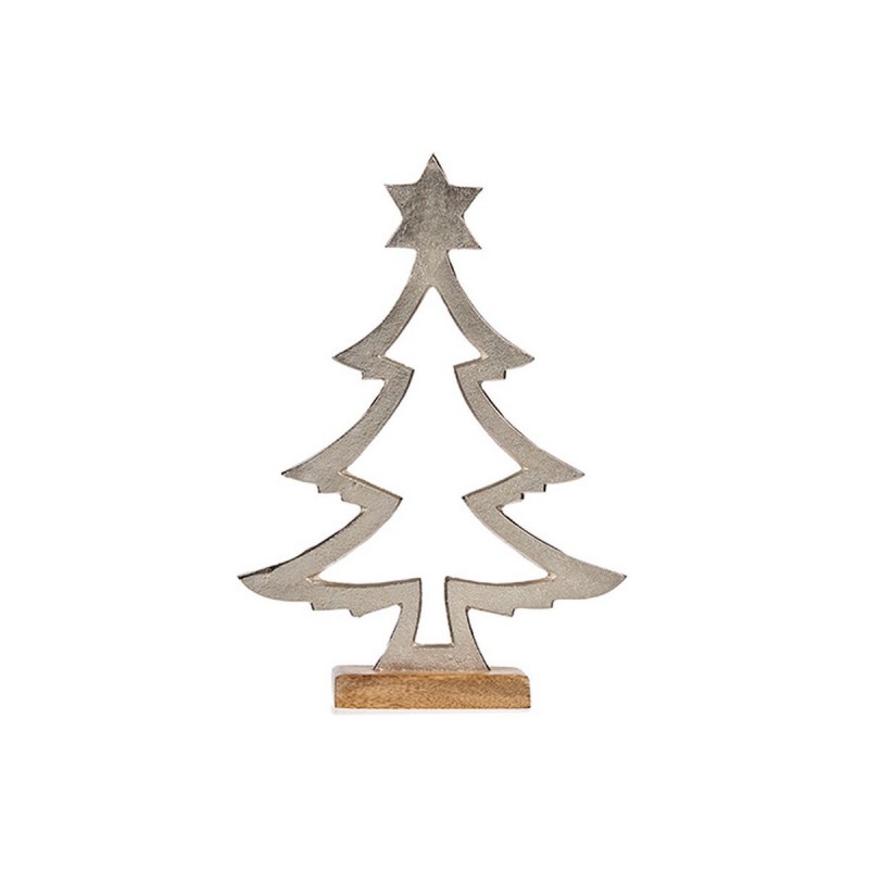 Sapin de Noël silhouette Argenté Métal Bois (4,6 x 39 x 27 cm) - Acheter à 26,11 € seulement chez Collector's Boutique