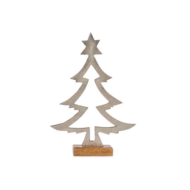 Sapin de Noël silhouette Argenté Métal Bois (5 x 29 x 20,5 cm) - Acheter à 20,71 € seulement chez Collector's Boutique