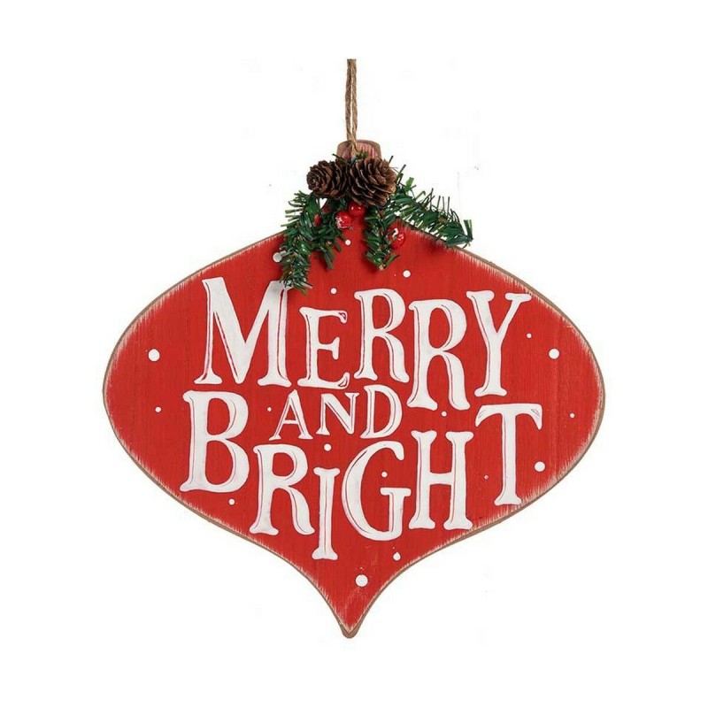 Panneau Merry and  Bright Plastique Bois MDF (30 x 3,5 x 30 cm) - Acheter à 7,73 € seulement chez Collector's Boutique