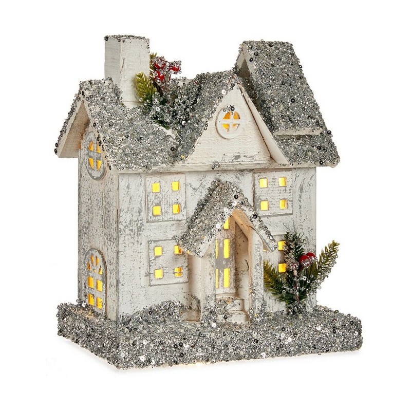 Figurine Décorative Noël Paillettes Lumière LED Maison Bois (25,5 x 28 x 12,5 cm) - Acheter à 23,33 € seulement chez Collector's