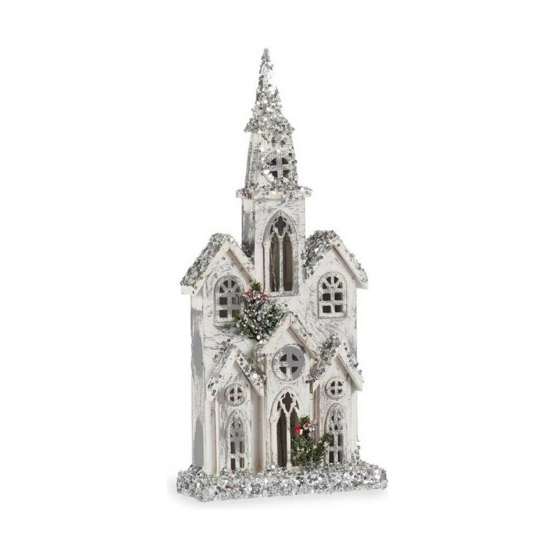 Figurine Décorative Noël Paillettes Lumière LED Maison Bois (25,5 x 56,5 x 9,5 cm) - Acheter à 29,27 € seulement chez Collector'