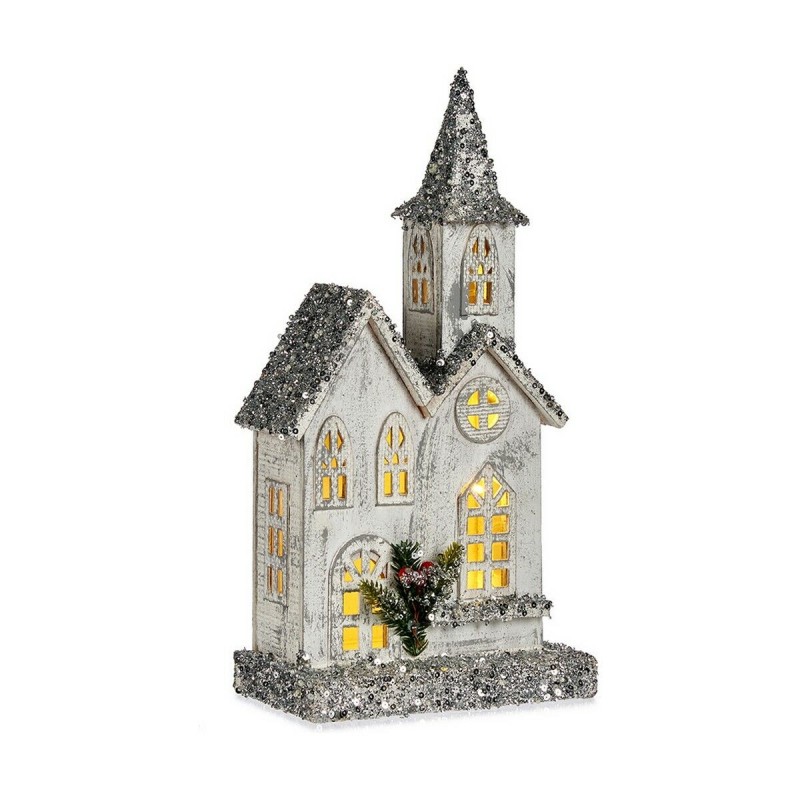 Figurine Décorative Noël Paillettes Lumière LED Maison Bois (22 x 45 x 11 cm) - Acheter à 21,53 € seulement chez Collector's Bou