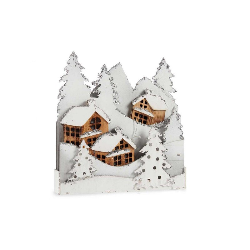 Figurine Décorative Lumière Noël ville Bois (44 x 48 x 7,5 cm) - Acheter à 34,13 € seulement chez Collector's Boutique