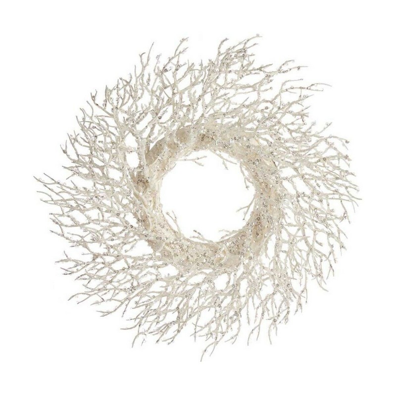 Couronne de Noël Branche Blanc Plastique (50 x 10 x 50 cm) - Acheter à 23,33 € seulement chez Collector's Boutique