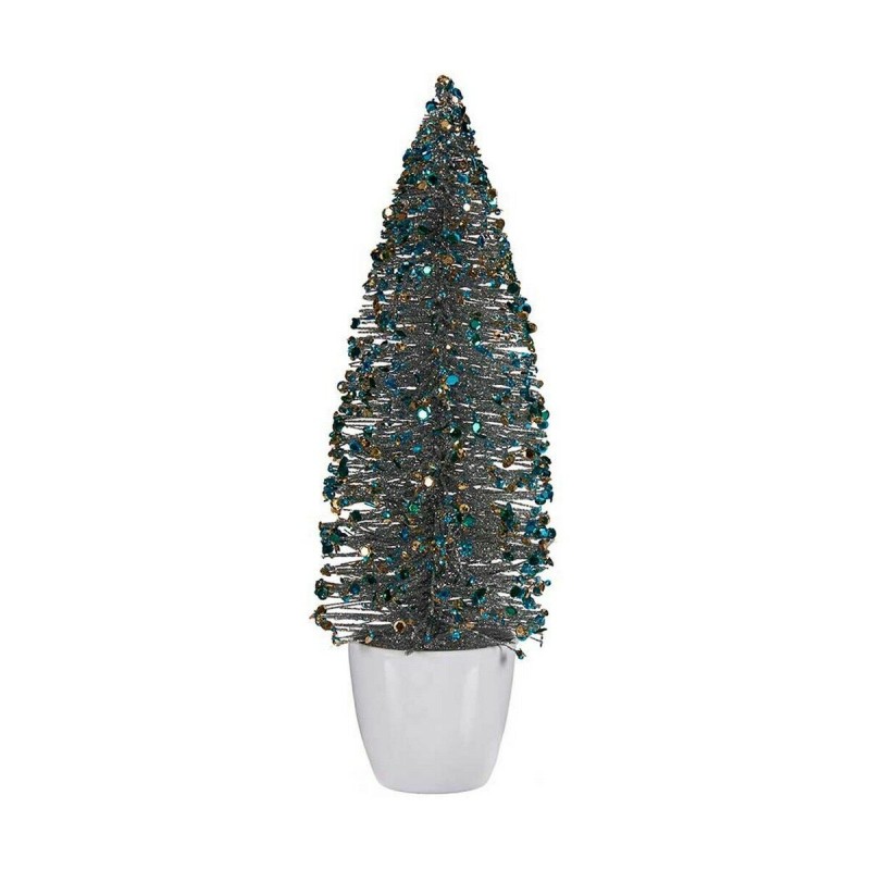 Sapin de Noël Moyen Bleu Doré Plastique (10 x 33 x 10 cm) - Acheter à 8,39 € seulement chez Collector's Boutique