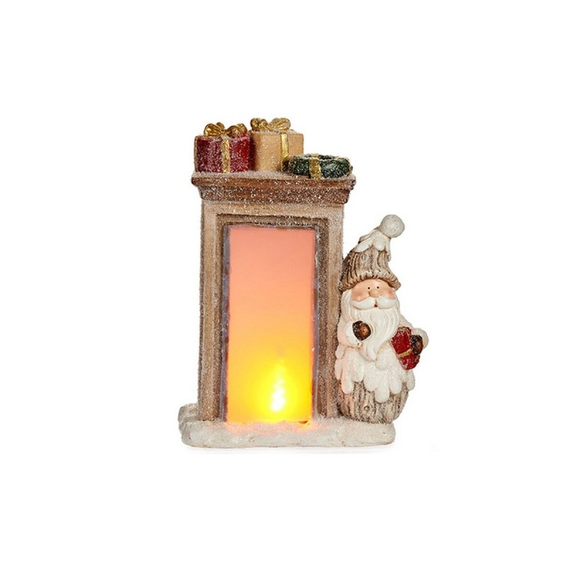 Figurine Décorative Père Noël Lumière LED Céramique Marron Blanc (20 x 45 x 32 cm) - Acheter à 43,13 € seulement chez Collector'