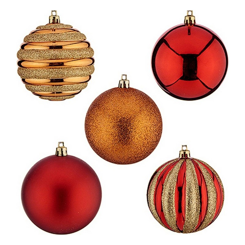 Boules de Noël Ø 8 cm 30 Unités Rouge Doré Orange PVC - Acheter à 18,91 € seulement chez Collector's Boutique