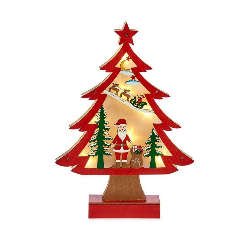 Sapin de Noël Lumière 3D Père Noël Rouge Bois (5 x 30 x 21 cm) - Acheter à 6,04 € seulement chez Collector's Boutique