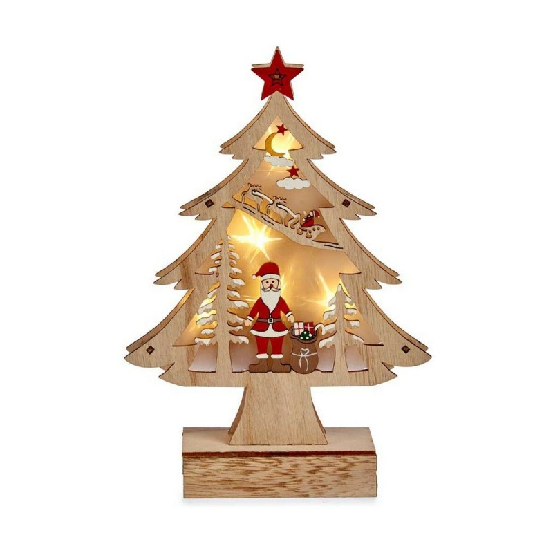 Sapin de Noël Lumière 3D Rouge Bois Marron Blanc (5 x 23 x 16 cm) - Acheter à 8,00 € seulement chez Collector's Boutique