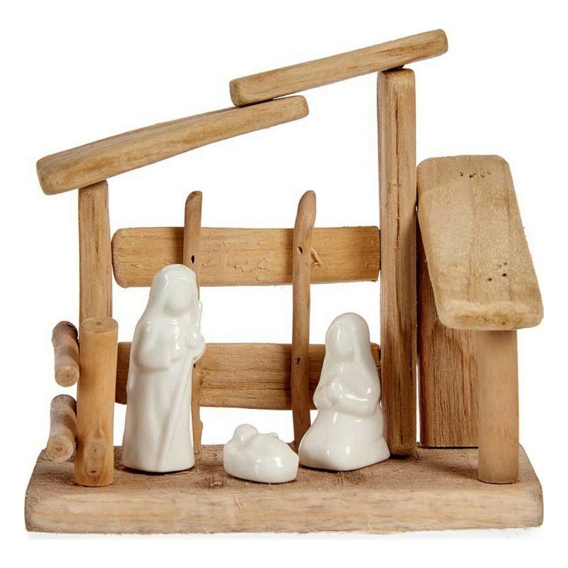 Crèche de Noël Céramique Naturel Bois Blanc (18 x 17 x 8 cm) - Acheter à 13,07 € seulement chez Collector's Boutique