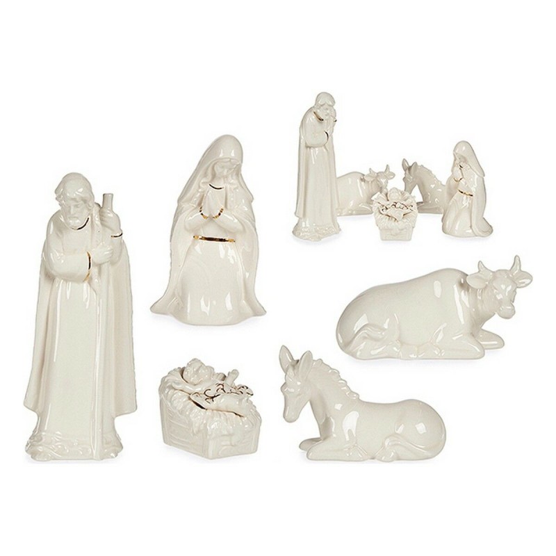 Lot Figurine pour crèche Céramique Doré Blanc (5 Pièces) - Acheter à 36,47 € seulement chez Collector's Boutique