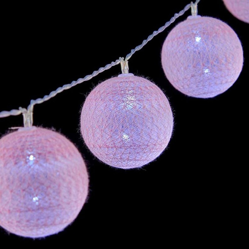 Guirlande de boules LED Ø 4 cm Rose (2 m) - Acheter à 6,32 € seulement chez Collector's Boutique