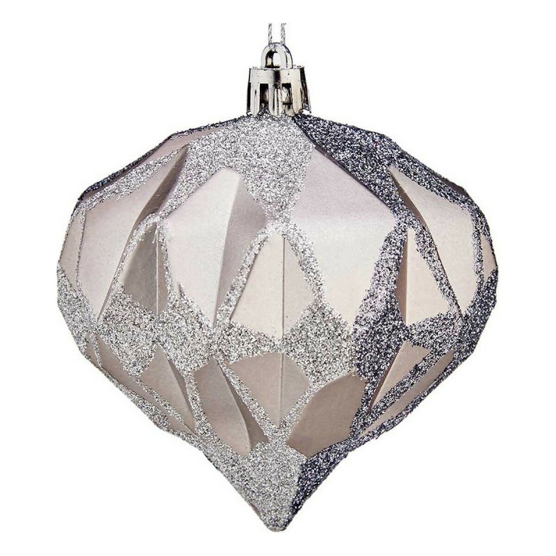 Boules de Noël Diamant Ø 8 cm 6 Unités Argenté Plastique - Acheter à 9,07 € seulement chez Collector's Boutique