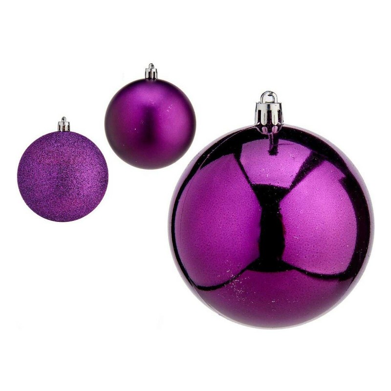 Boules de Noël Ø 8 cm 6 Unités Violet Plastique - Acheter à 4,99 € seulement chez Collector's Boutique