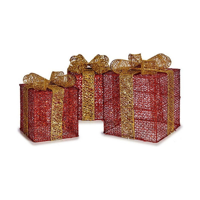 Ensemble Décorations de Noël Rouge Métal 3 Pièces Boîte Cadeau - Acheter à 30,53 € seulement chez Collector's Boutique