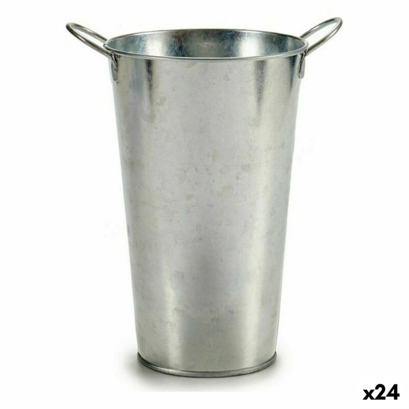 Cache-pot Avec des poignées Argenté (15 x 23,5 x 20 cm) (24 Unités) - Acheter à 44,29 € seulement chez Collector's Boutique