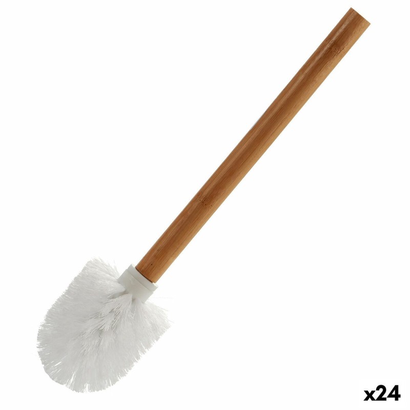 Brosse de salle de wc Marron Blanc Bambou (8 x 35,5 x 8 cm) (24 Unités) - Acheter à 59,71 € seulement chez Collector's Boutique