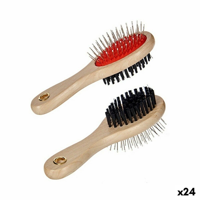 Brosse pour Chiens Rouge Noir Marron Acier Plastique (9 x 5 x 21 cm) (24 Unités) - Acheter à 40,42 € seulement chez Collector's 