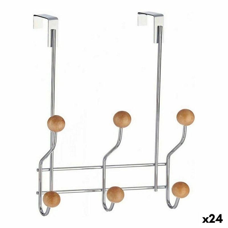 Porte-manteaux pour portes Métal Bois Marron (21 x 28,5 x 8 cm) (24 Unités) - Acheter à 94,63 € seulement chez Collector's Bouti