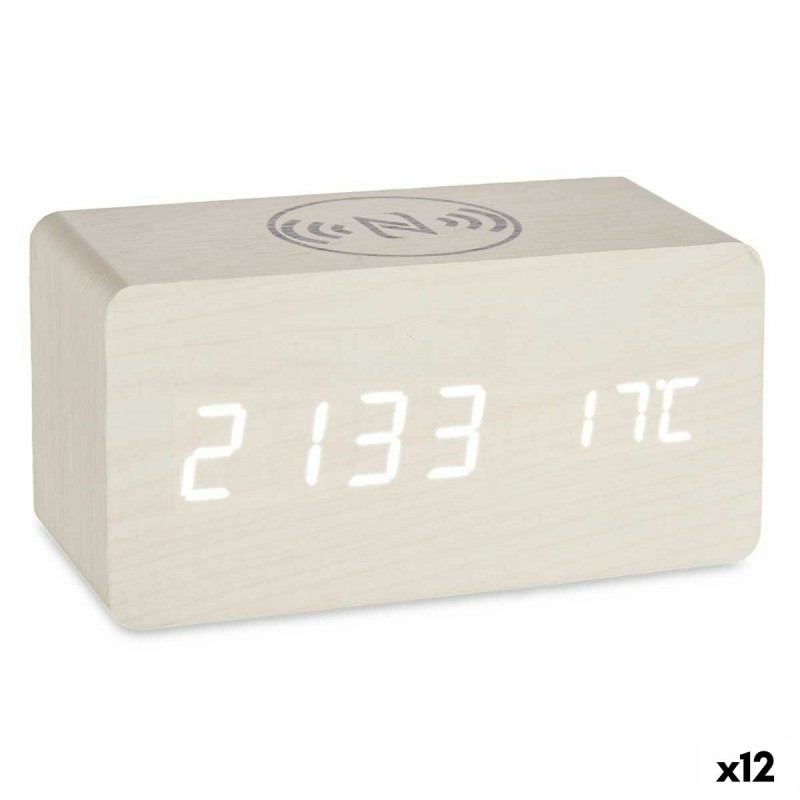 Montre Numérique de Table Blanc PVC Bois MDF (15 x 7,5 x 7 cm) (12 Unités) - Acheter à 165,95 € seulement chez Collector's Bouti