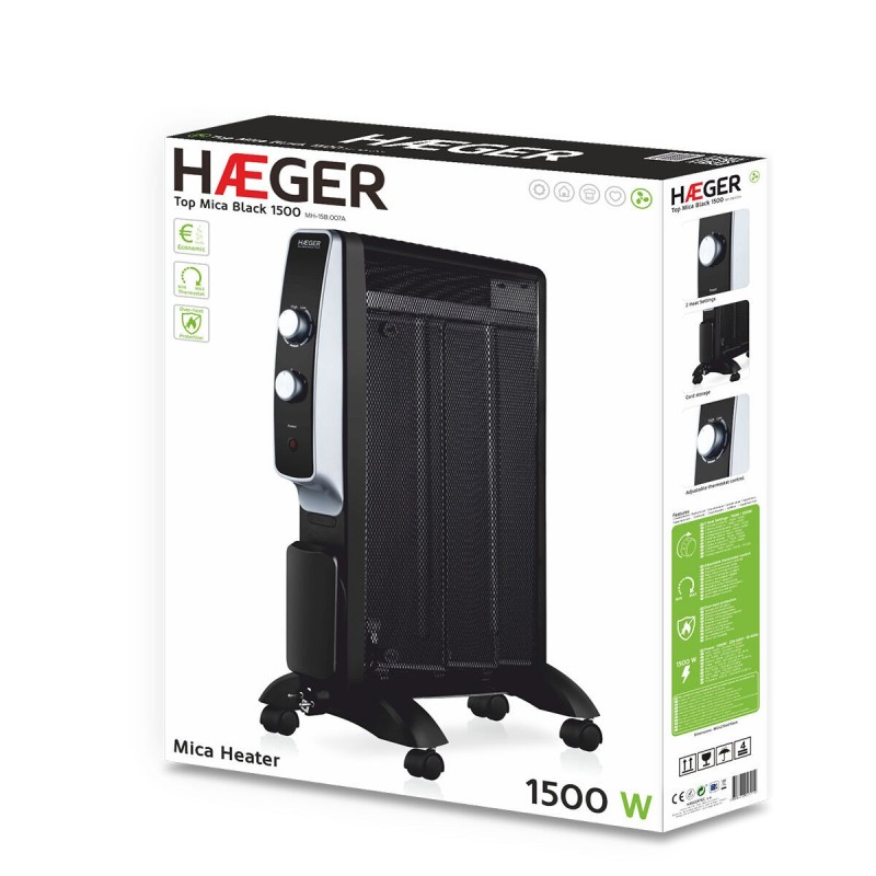 Chauffage Haeger Top Mica Black 1500 W - Acheter à 76,30 € seulement chez Collector's Boutique