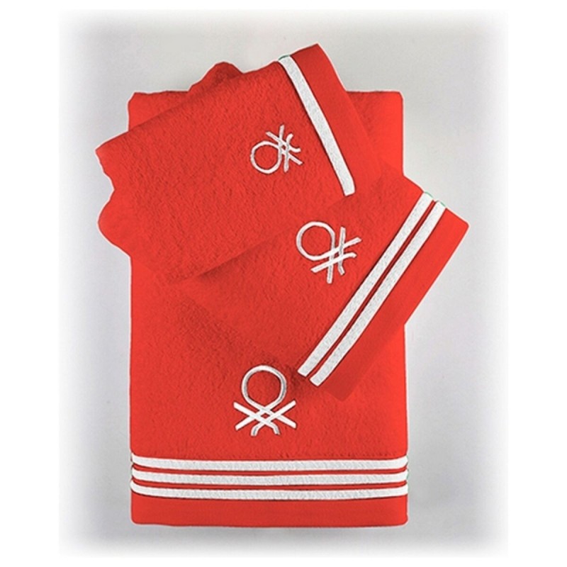 Ensemble de serviettes de toilette Benetton Rainbow Rouge (3 pcs) - Acheter à 21,44 € seulement chez Collector's Boutique