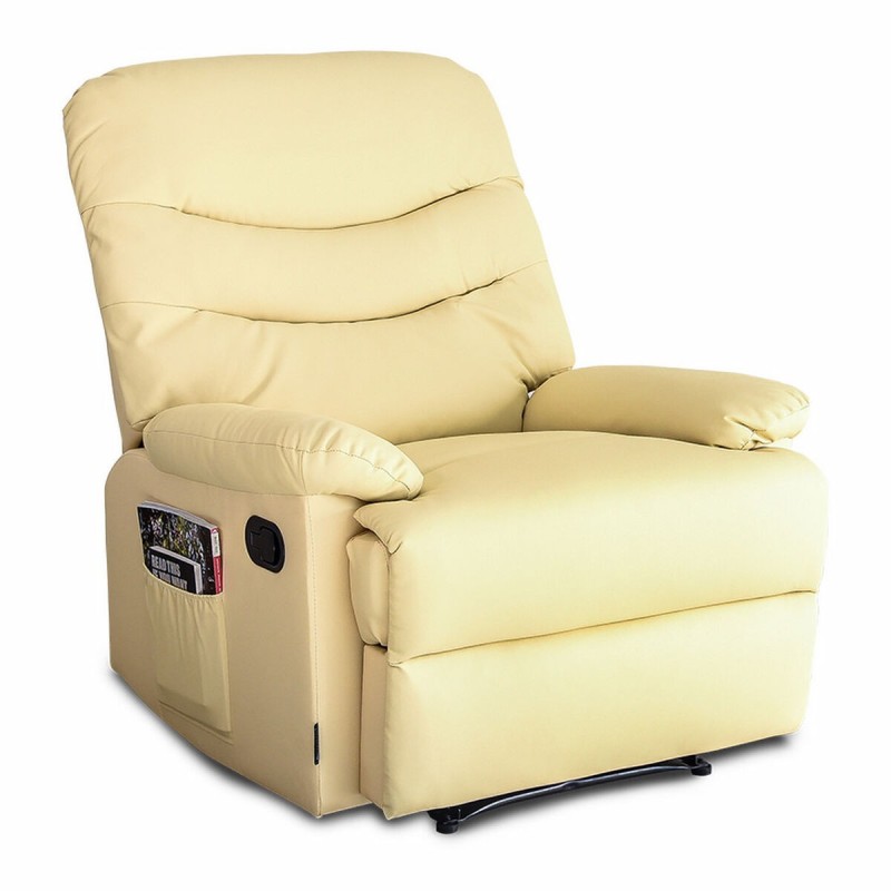 Fauteuil de Relaxation Massant Astan Hogar Manuel Crème Cuir synthétoqie - Acheter à 326,28 € seulement chez Collector's Boutiqu