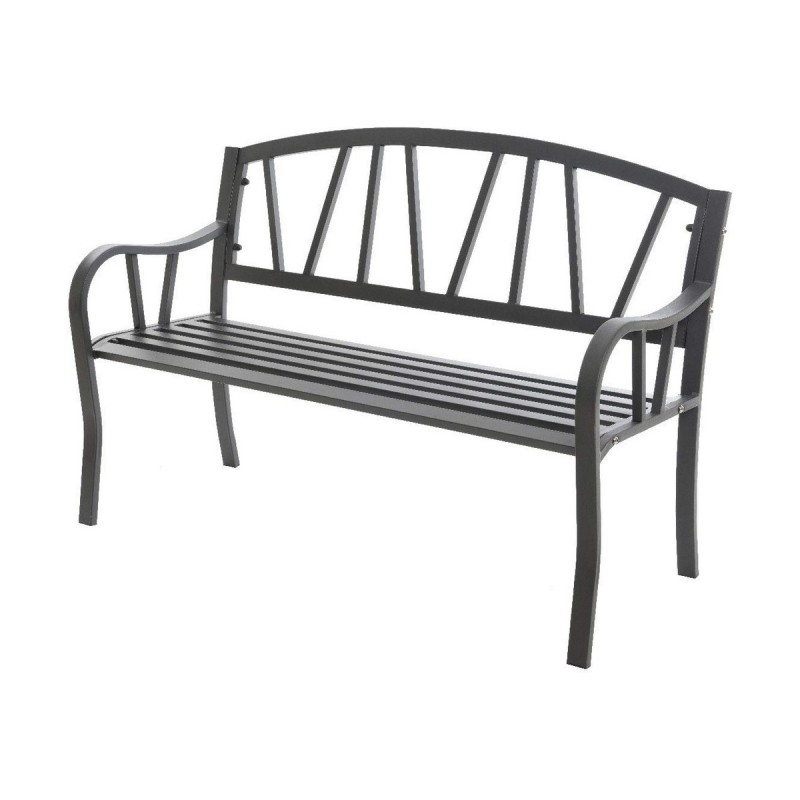 Banc avec Dossier Anthracite Fer (123 X 53 X 86 cm) - Acheter à 187,16 € seulement chez Collector's Boutique