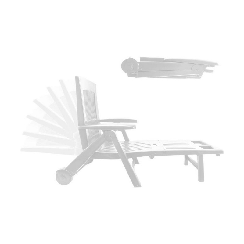 Chaise longue IPAE Progarden Zircone Pliable Avec des roues Blanc polypropylène (72 x 195 x 101 cm) - Acheter à 94,22 € seulemen