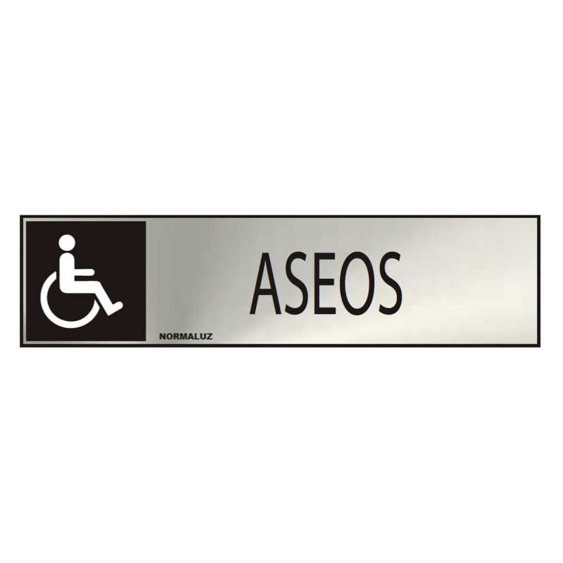 Panneau Normaluz Aseos discap. Acier inoxydable (5 x 20 cm) - Acheter à 3,68 € seulement chez Collector's Boutique