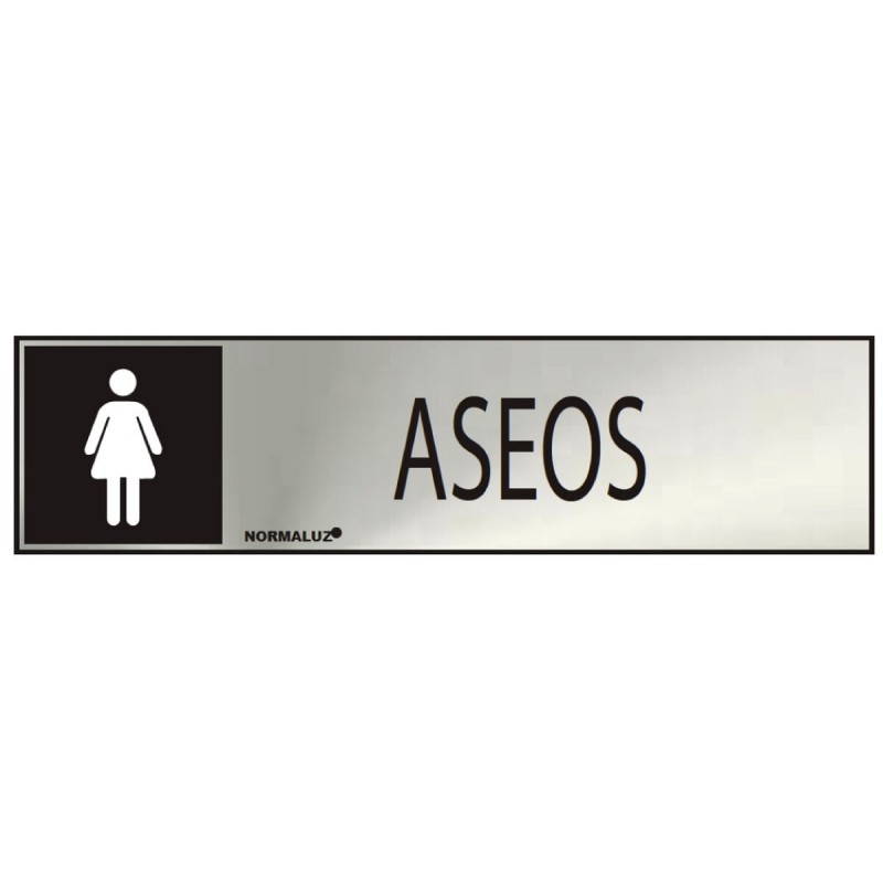 Panneau Normaluz Aseos mujer Acier inoxydable (5 x 20 cm) - Acheter à 3,68 € seulement chez Collector's Boutique