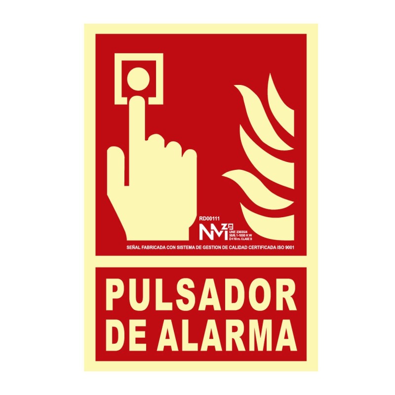 Panneau Normaluz Pulsador de alarma PVC (21 x 30 cm) - Acheter à 3,52 € seulement chez Collector's Boutique